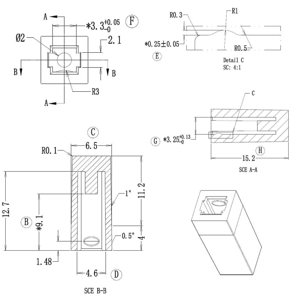 Plastic Single Color Button AN-14